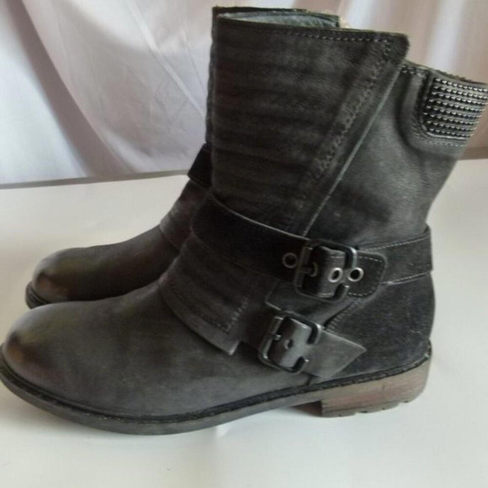 LKNW Paul Green Black leather & suede ankle boots detail 6.5 (bin 8)